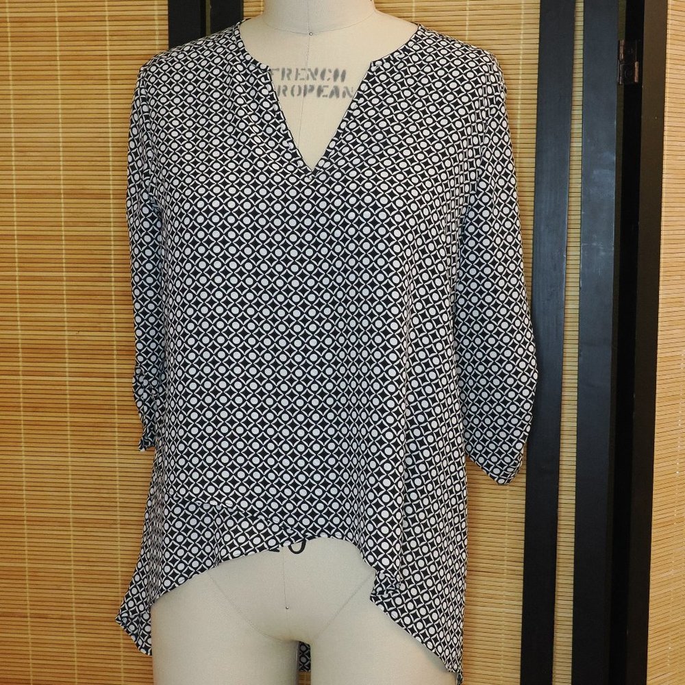 Alfani black and white blouse, Size 4